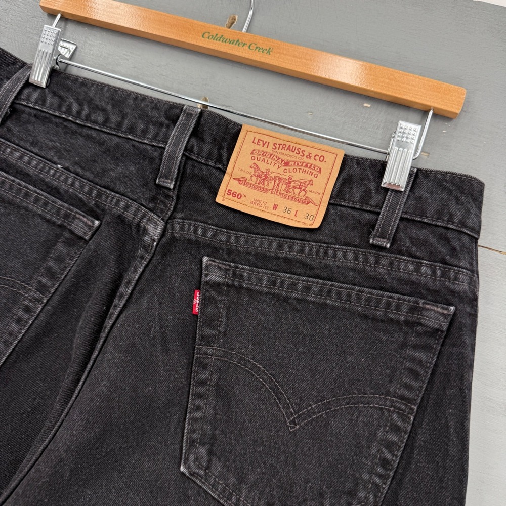 Vintage Levi's 560 Loose Fit Tapered Leg Jeans Black Made in USA 34 x 30 - Picture 5 of 8